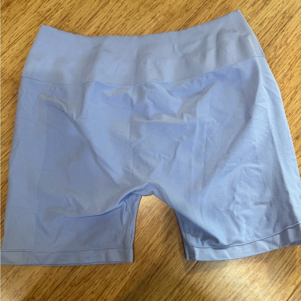 Light Blue Women's High-Waist Scrunch Bike Shorts